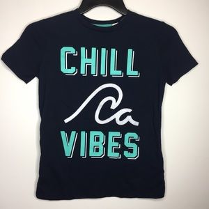 Chill Vibes Dark Blue Boys Medium (8) Tee Shirt